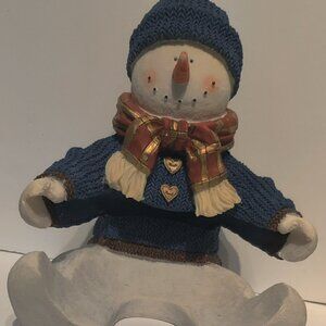 A Happy Large Snowman,  Arms Extended Welcoming Your Guests with Xmas Treats.